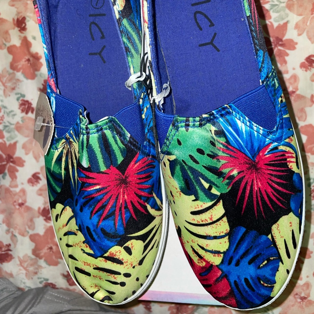 Icy Light Blue Floral Shoes